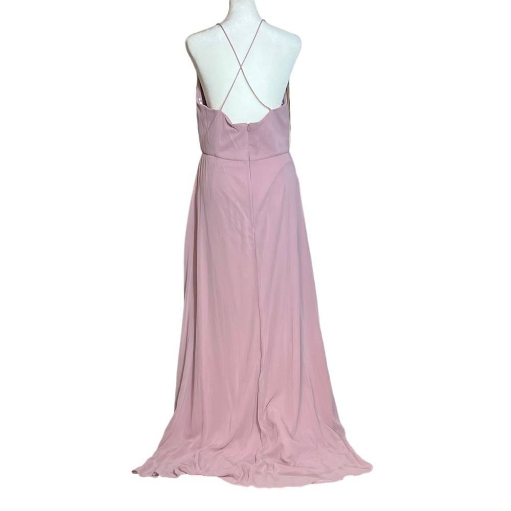 Jenny Packham Ruffled Faux Wrap Chiffon High Low Maxi Dress, NWT, Size 12 - Picture 2 of 7